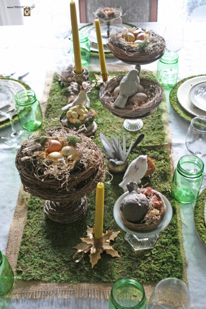 spring nesting tablescape