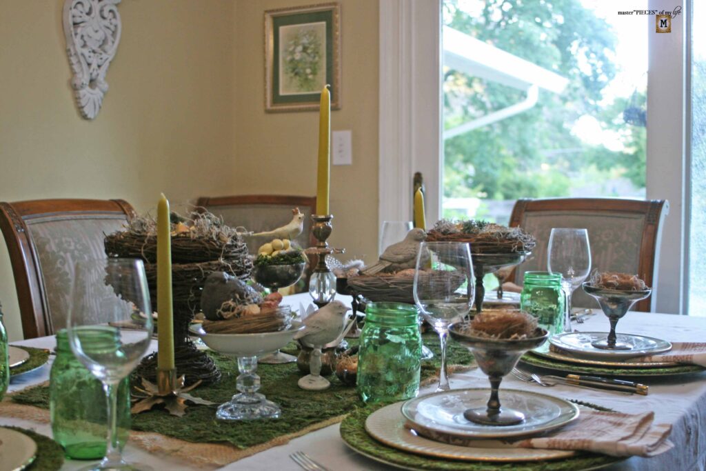 spring nesting tablescape