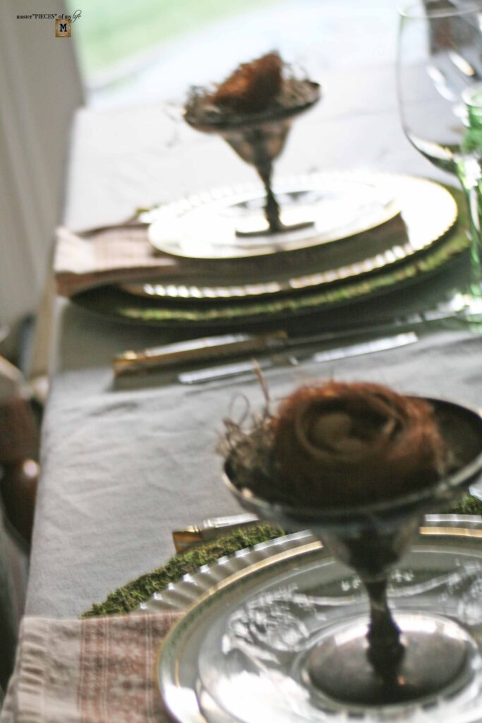spring nesting tablescape