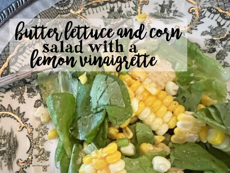 butter lettuce and corn salad with a lemon vinaigrette