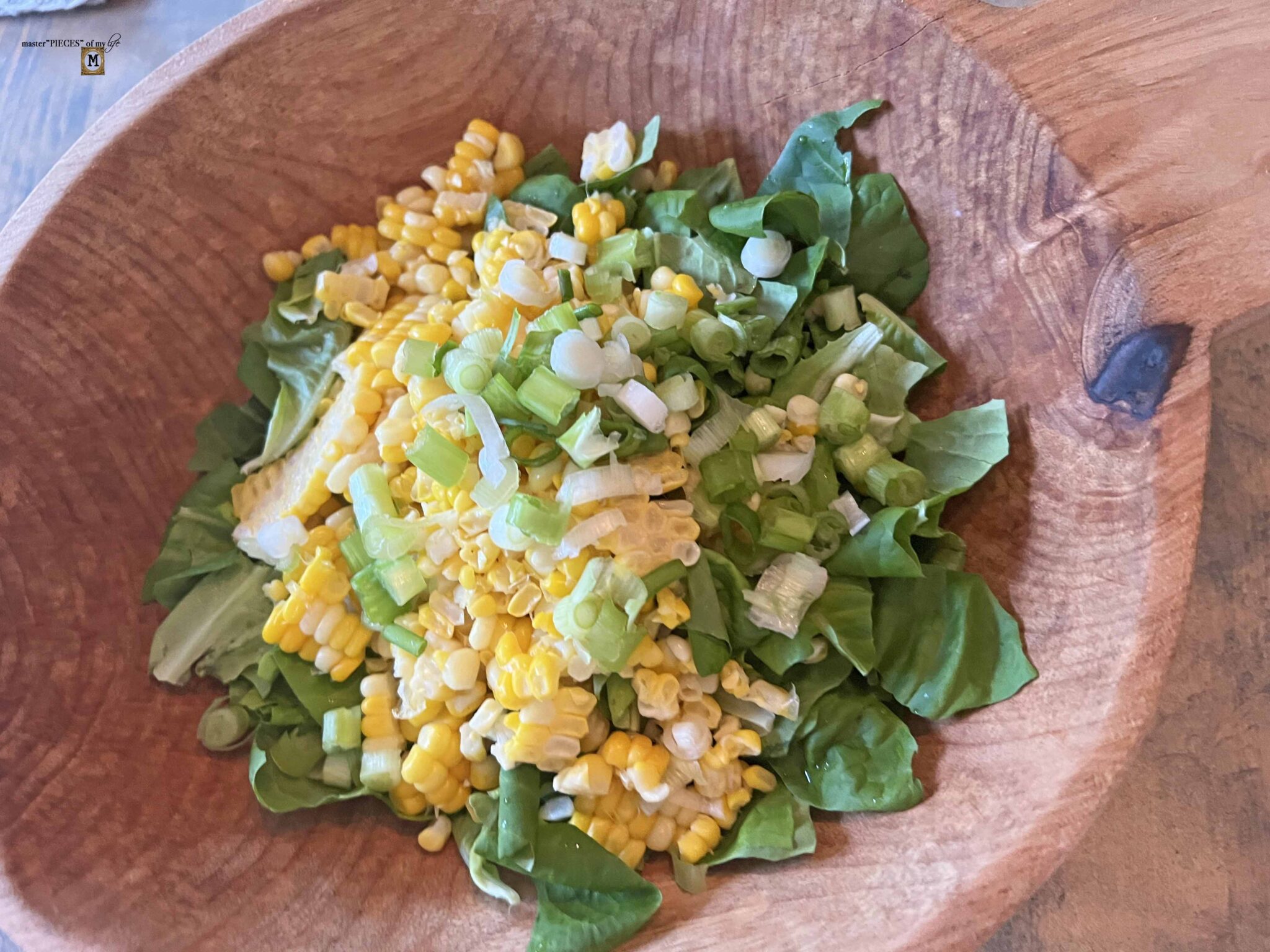 Emulsified Ressing butter lettuce and corn salad with a lemon vinaigrette - Master