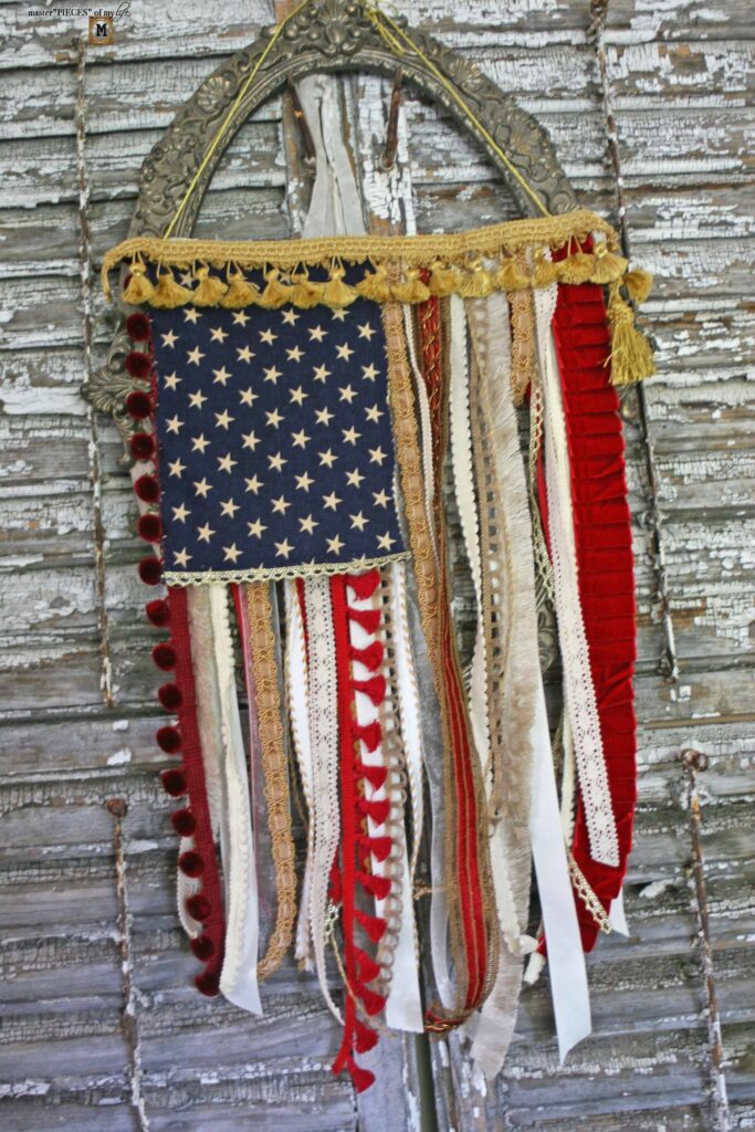 vintage ribbon American flag