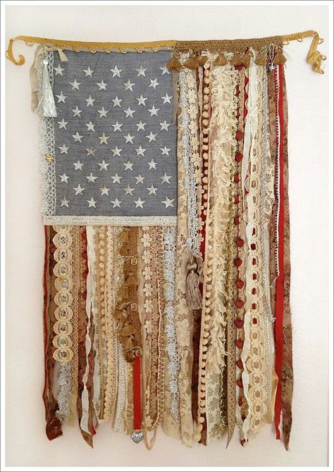 vintage ribbon American flag