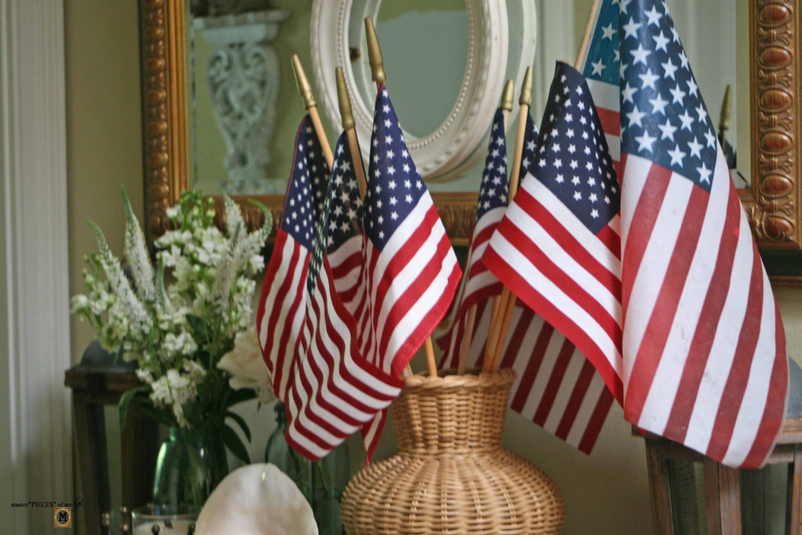 patriotic foyer vignette
