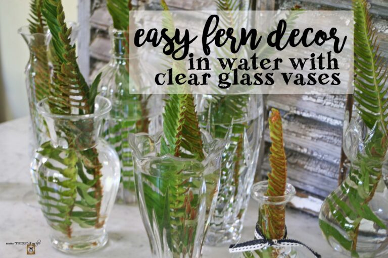 easy fern decor in water with clear glass vases