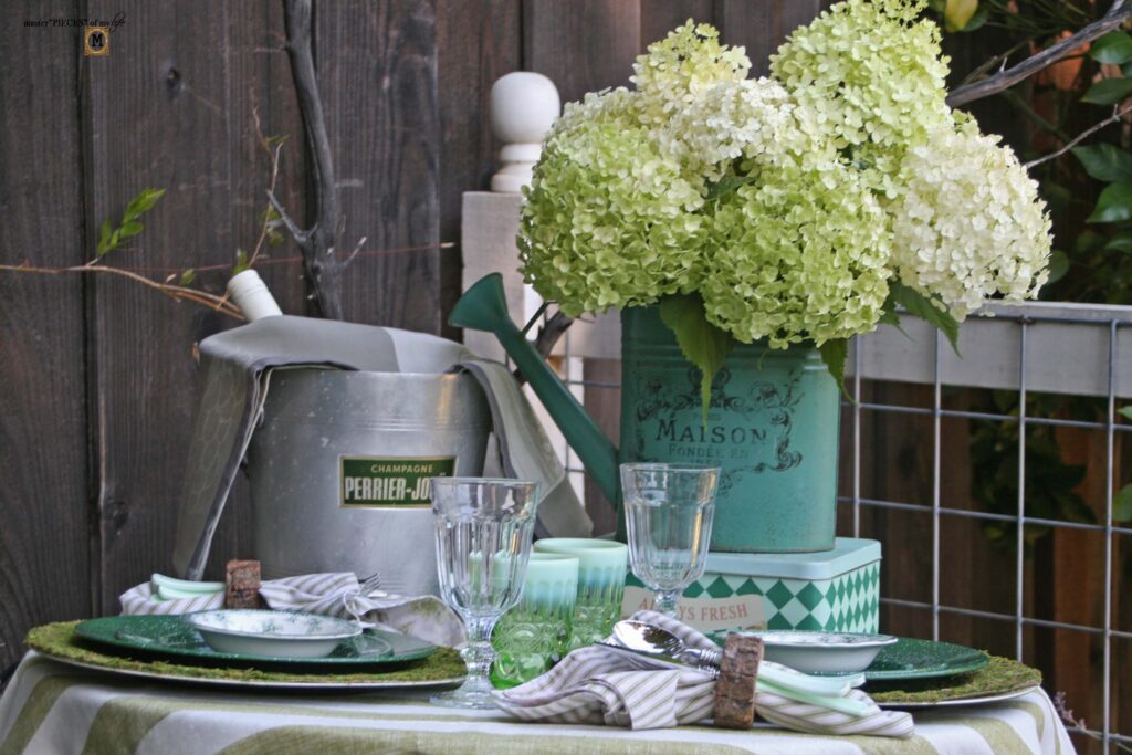 green garden tablescape
