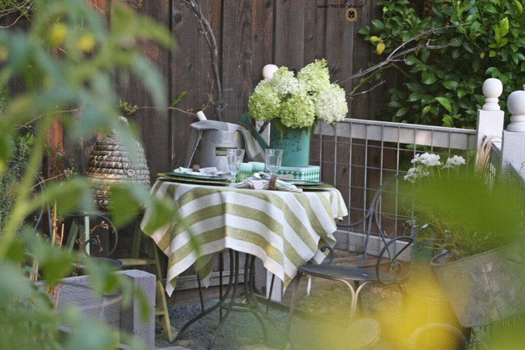 green garden tablescape

