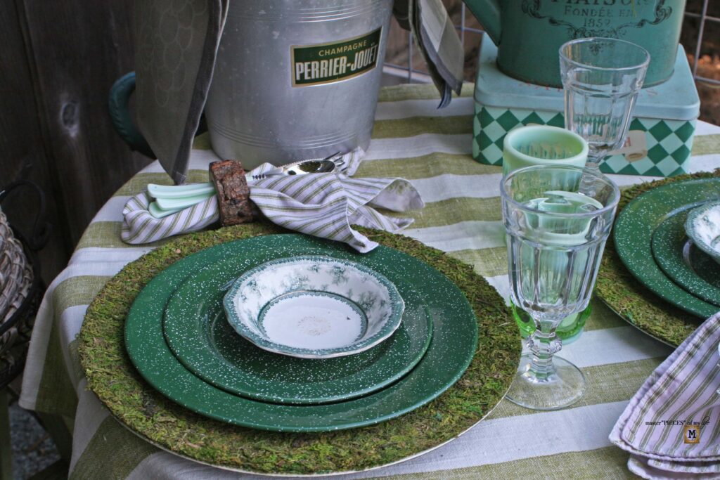 green garden tablescape
