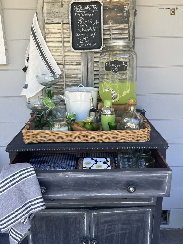refurbishing an old dresser for outdoor use