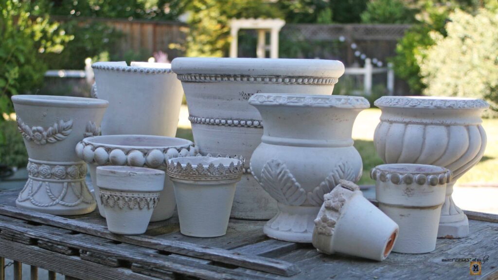 white distressed pottery