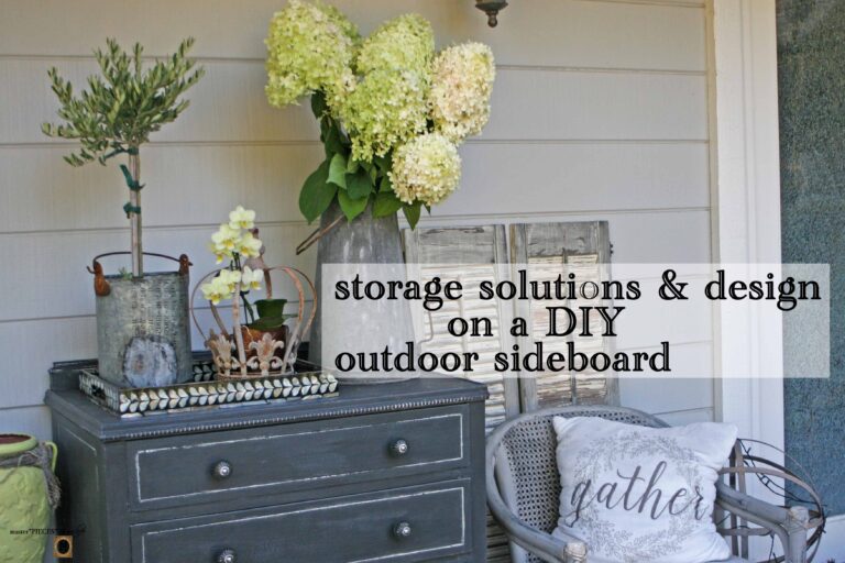 storage solutions & details of a DIY outdoor sideboard