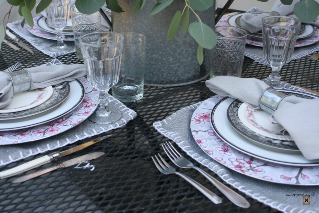 pink floral tablescape