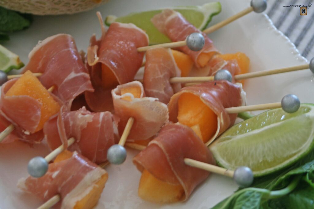 prosciutto & melon skewers