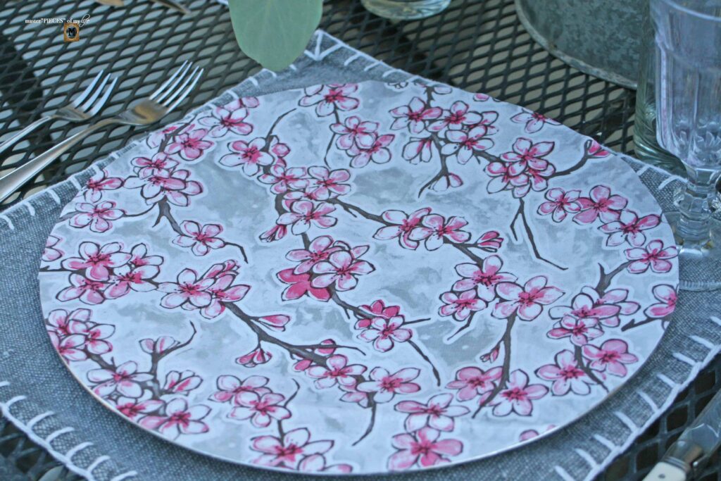 oilcloth plate chargers DIY