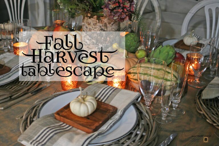 a Fall harvest tablescape