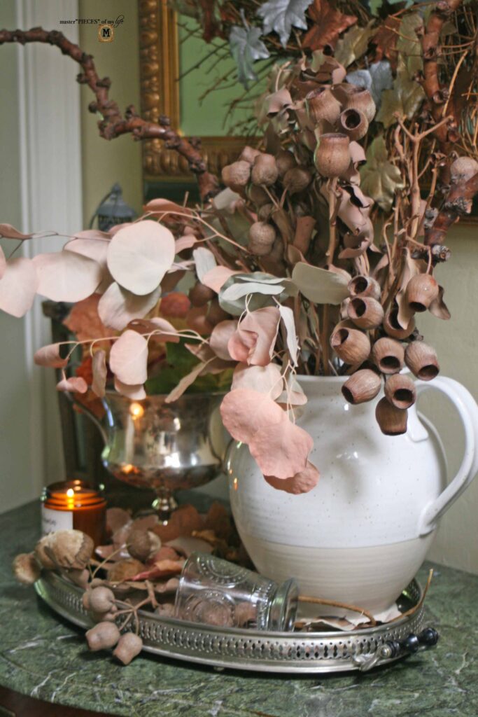 autumn leaves tray vignette