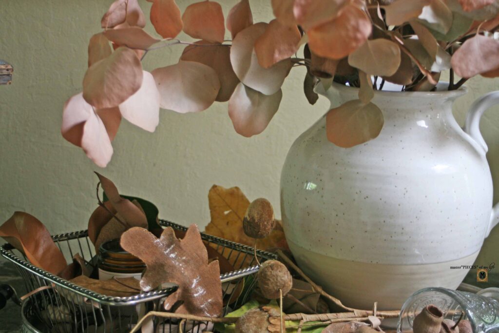 autumn leaves tray vignette