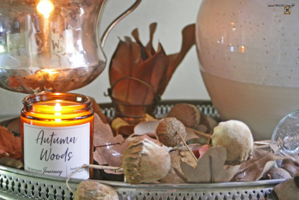 autumn leaves tray vignette