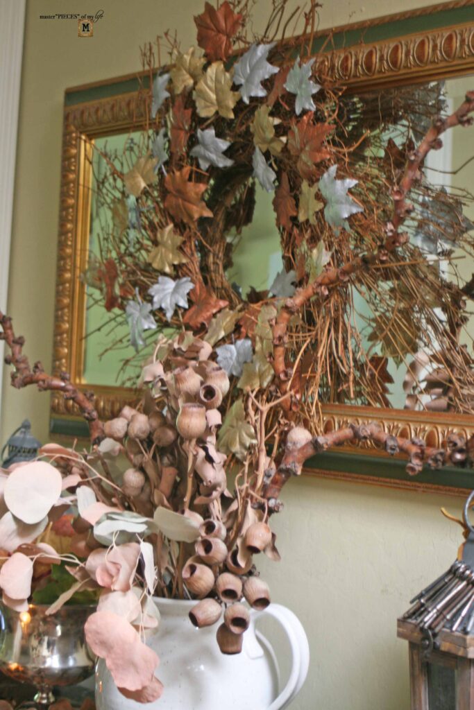 autumn leaves tray vignette