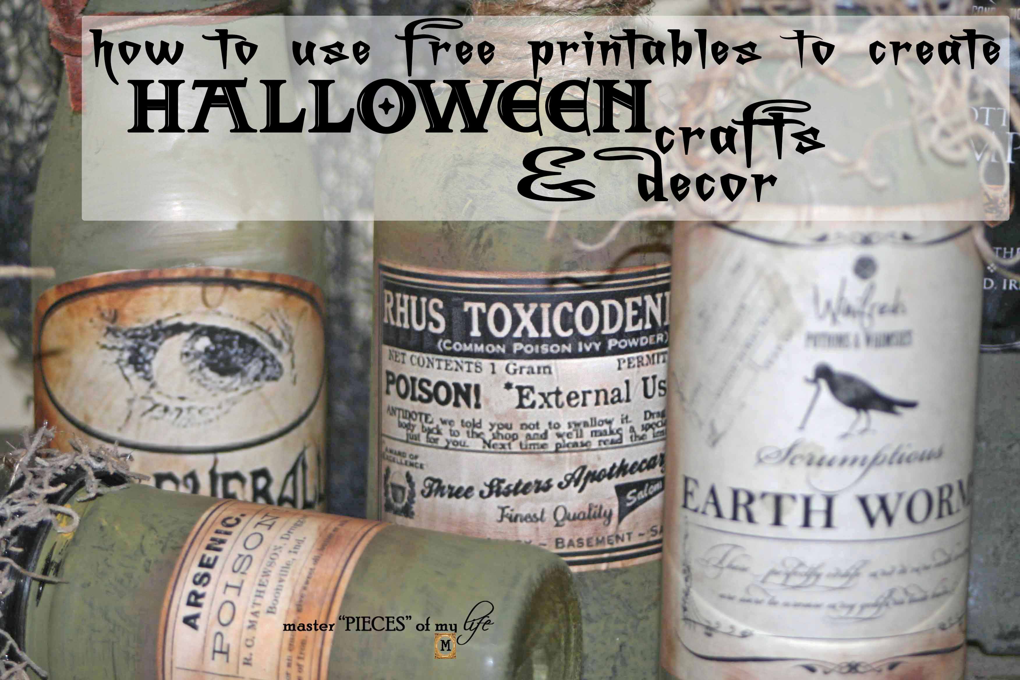 how to use free printables to create Halloween crafts & decor - Master ...