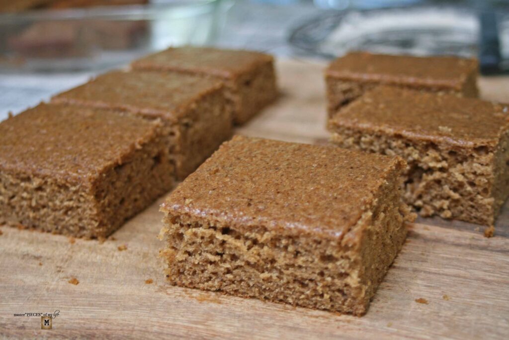 spice cake stacks with cream cheese frosting