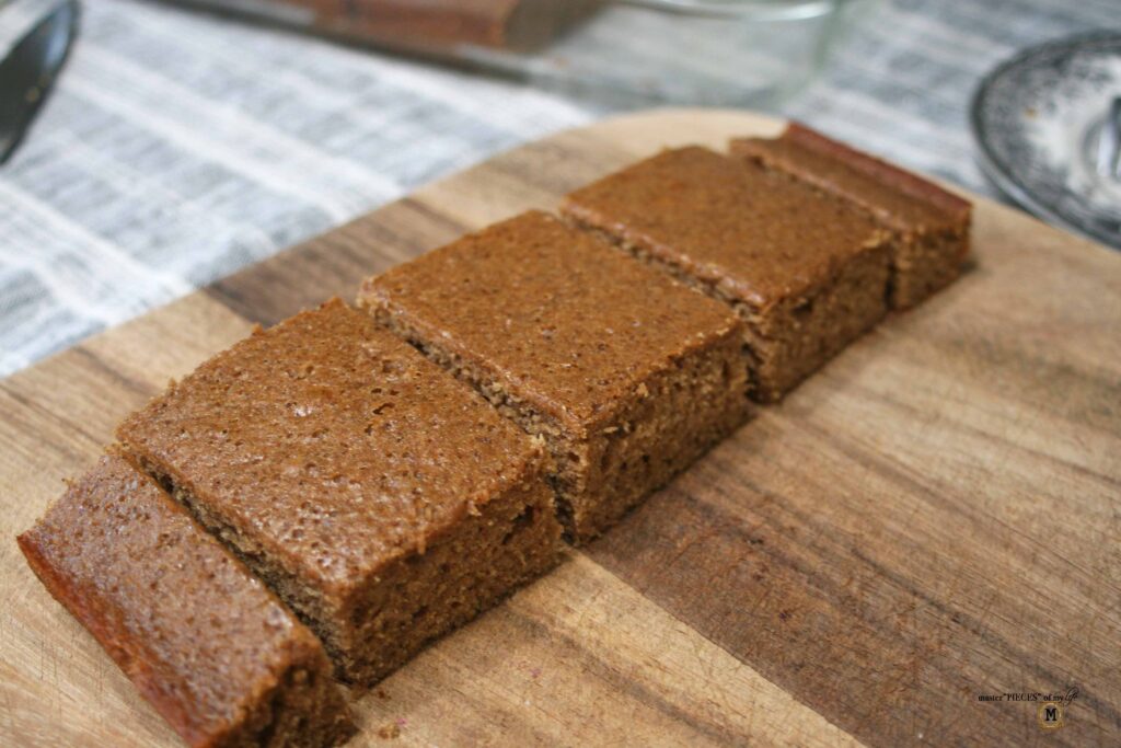 spice cake stacks with cream cheese frosting