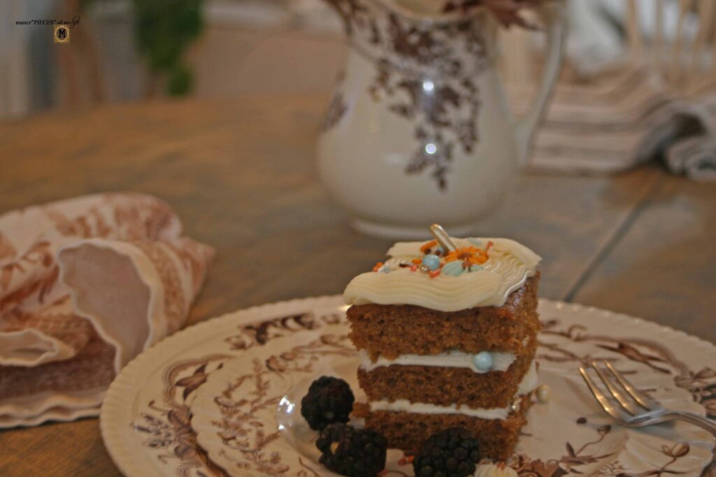 spice cake stacks with cream cheese frosting