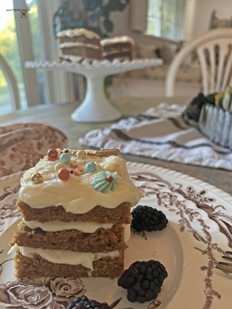 spice cake stacks with cream cheese frosting