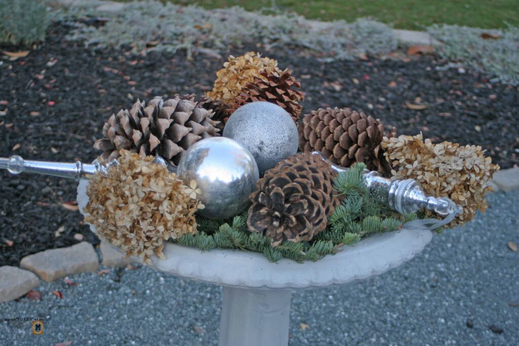Christmas birdbath
