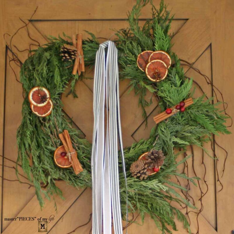 organic holiday wreath DIY