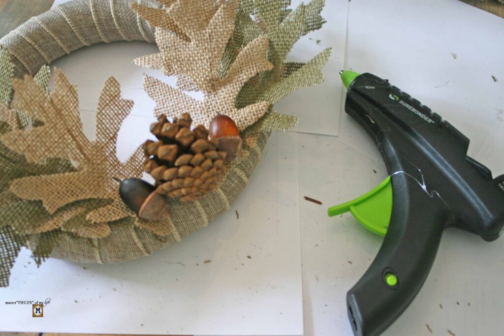 burlap leaf wreath DIY