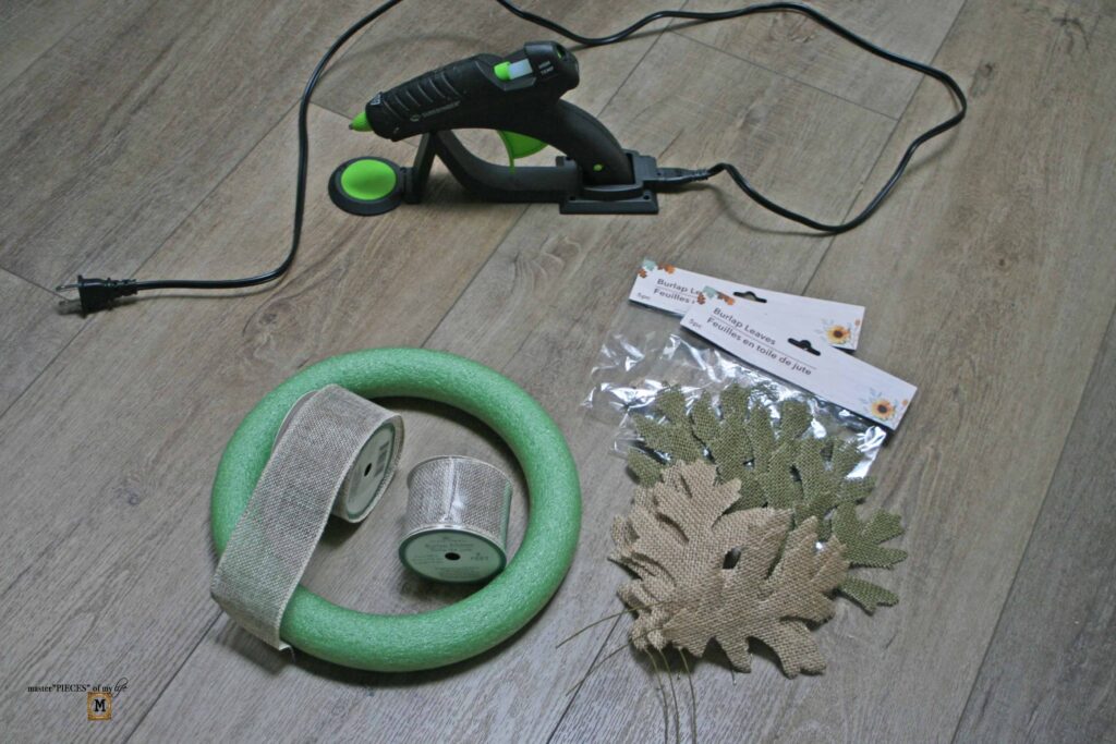 burlap leaf wreath DIY