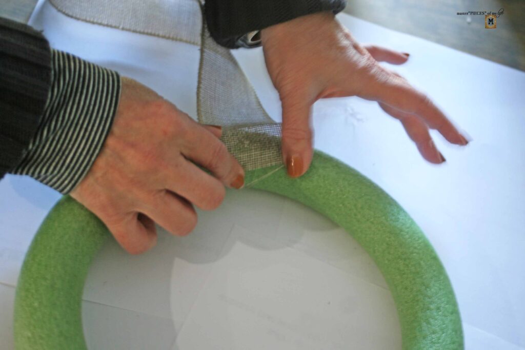 burlap leaf wreath DIY