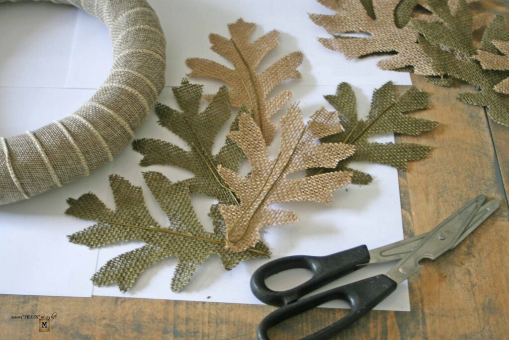 burlap leaf wreath DIY