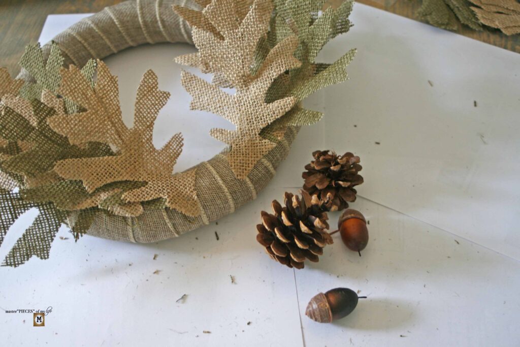 burlap leaf wreath DIY