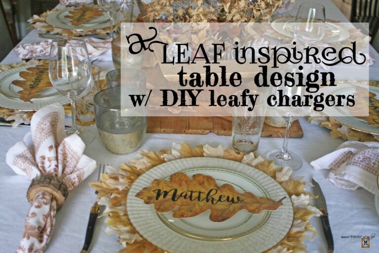 a leaf inspired table design with DIY leafy chargers