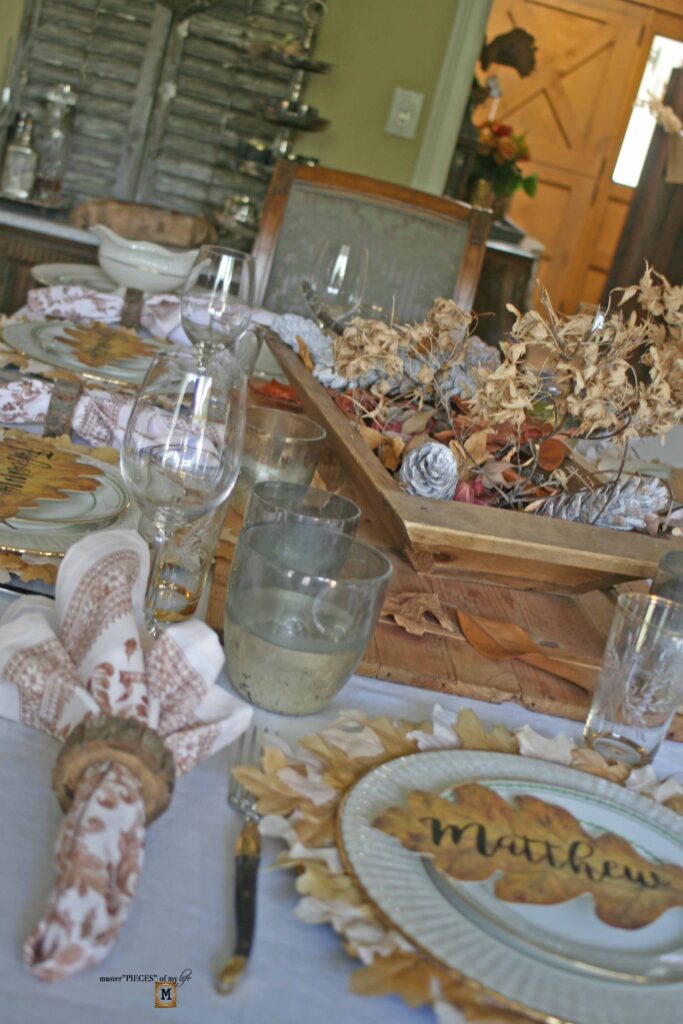 leaf inspired table scape 