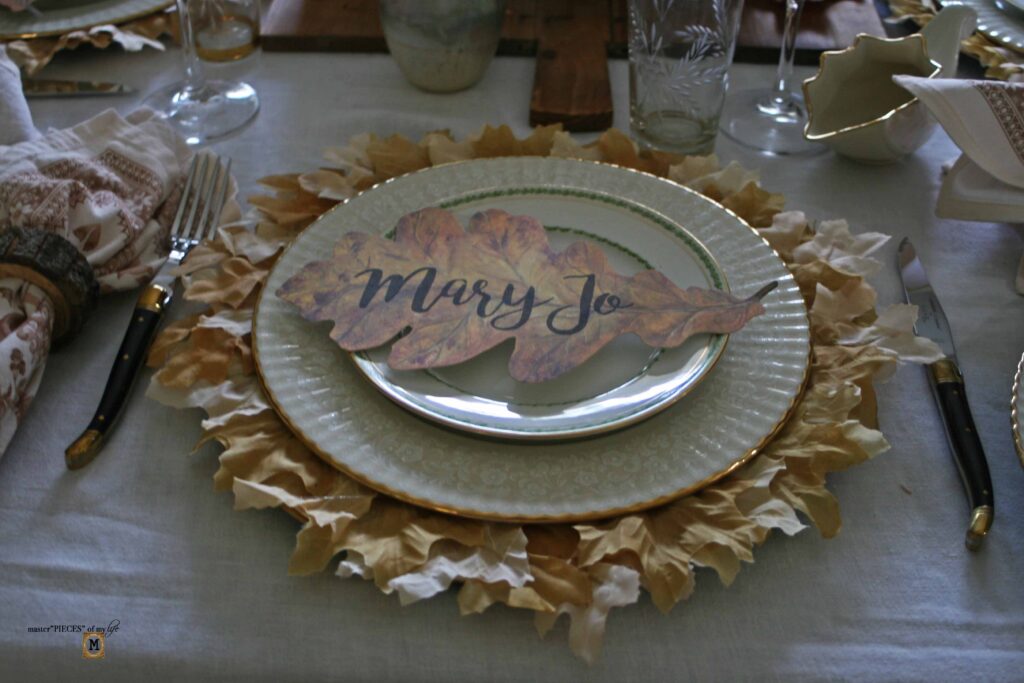 leaf inspired table styling 