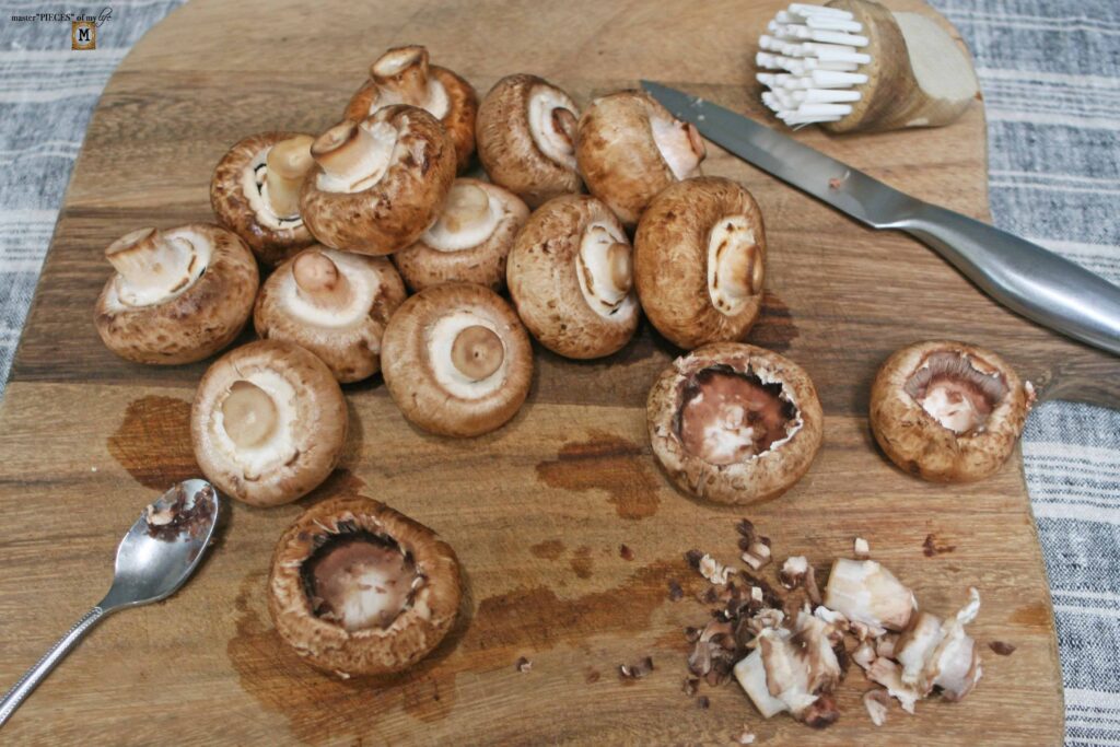 quail egg stuffed mushrooms