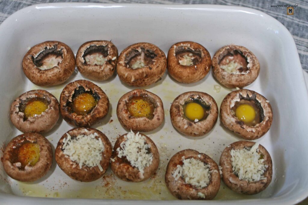 quail egg stuffed mushrooms