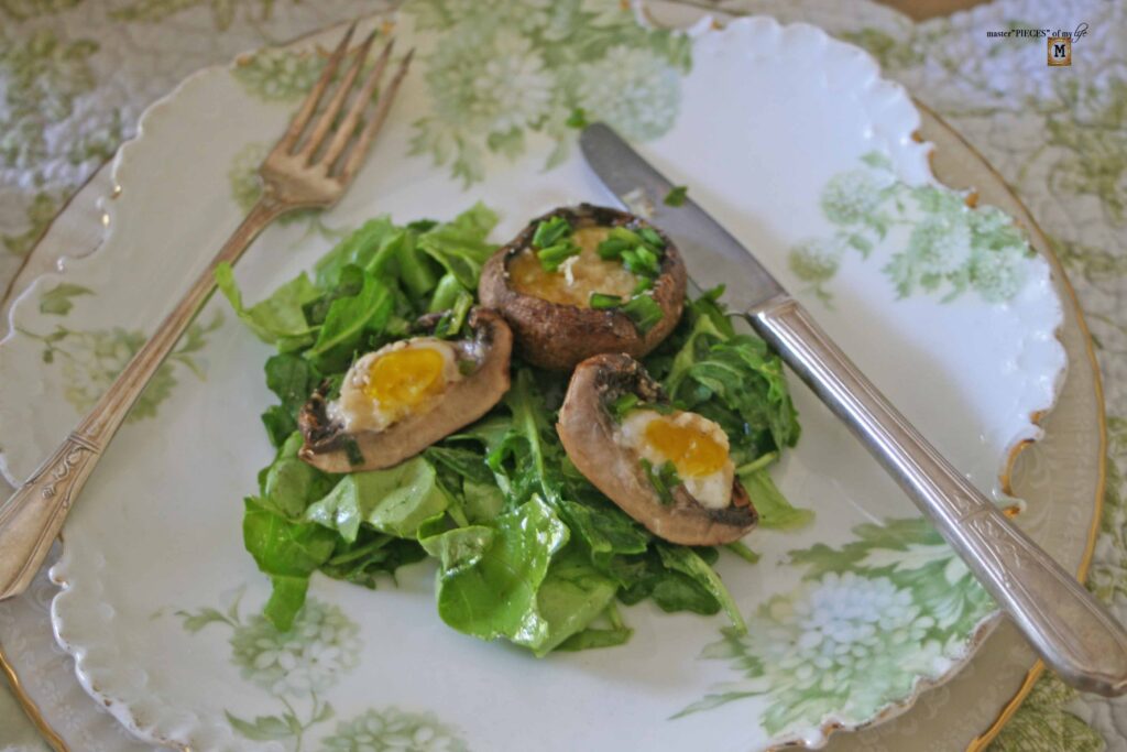 quail egg stuffed mushrooms