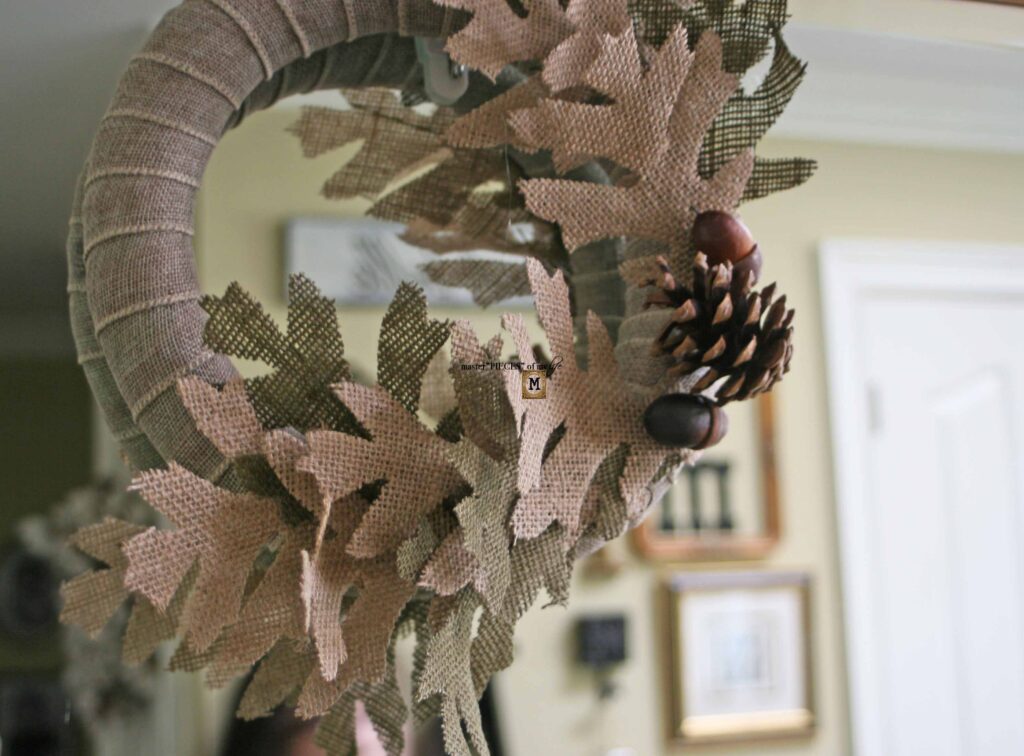burlap leaf wreath DIY