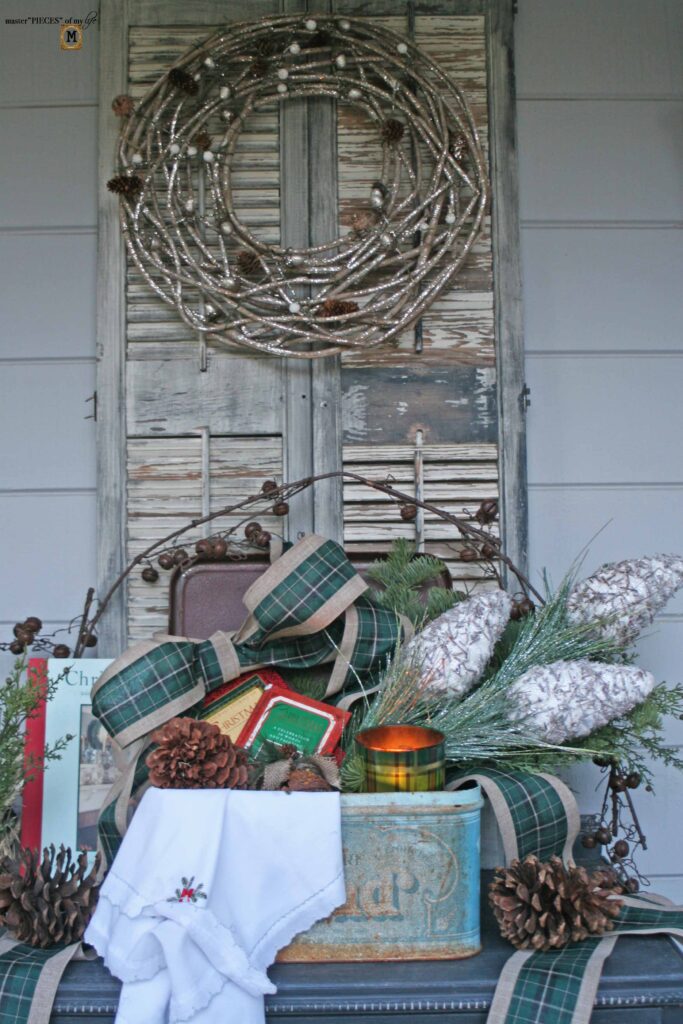 Christmas styling in a vintage bread box
