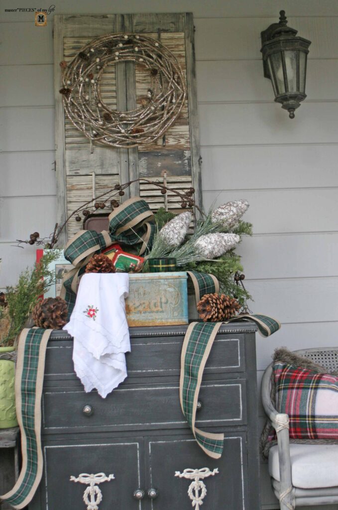 Christmas styling in a vintage bread box