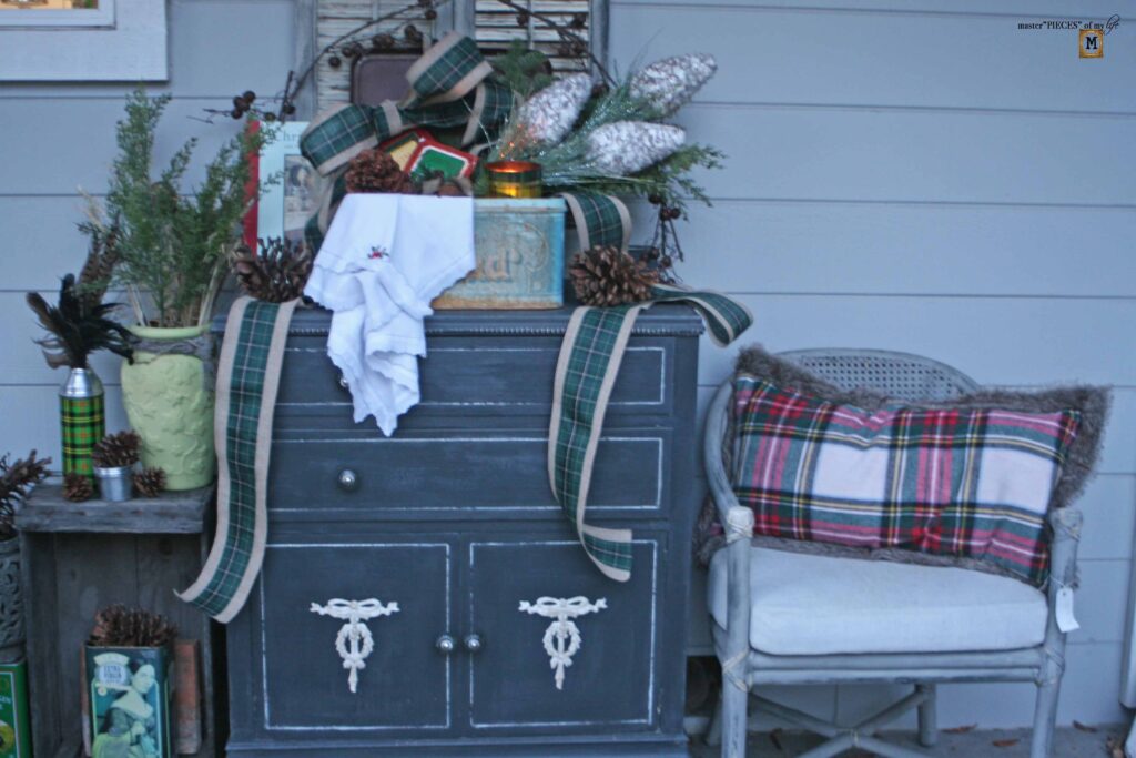 Christmas styling in a vintage bread box