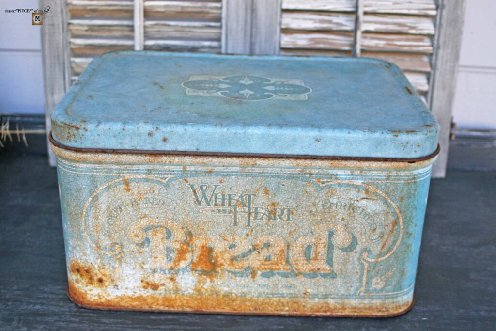 Christmas styling in a vintage bread box