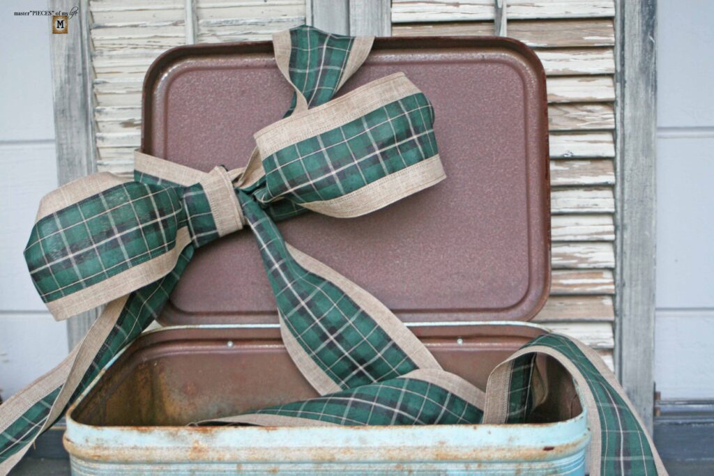 Christmas styling in a vintage bread box