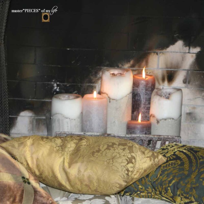 candles and comfy pillow