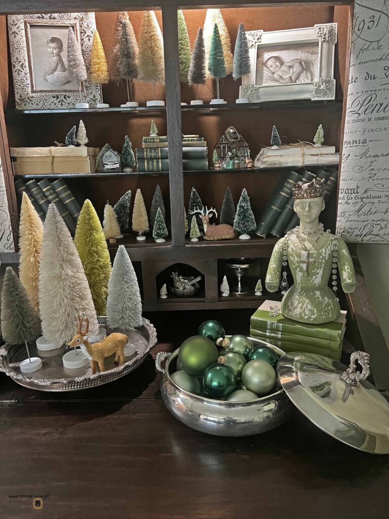 Christmas vignette with bottlebrush trees