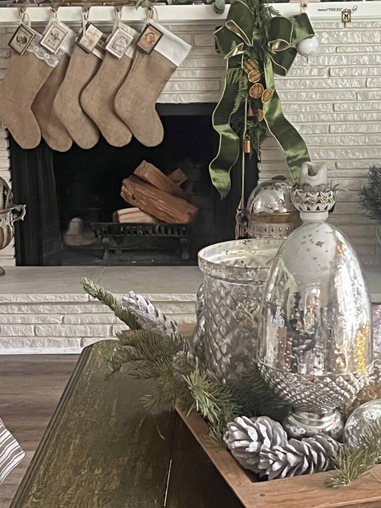 Christmas vignette in a dough bowl